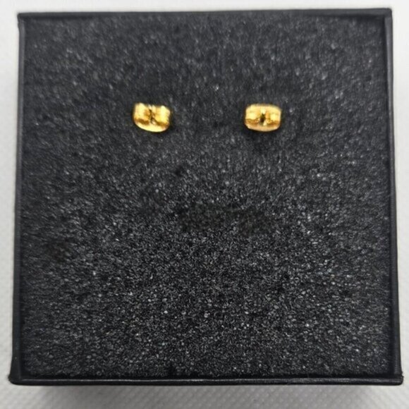 Gold Tone Cubic Zirconia Earrings - Picture 6 of 6